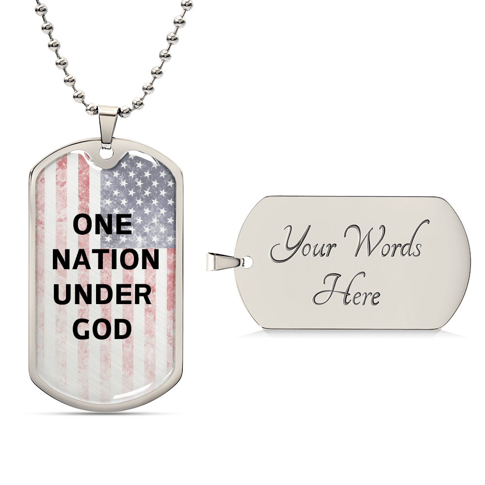 One Nation Under God Tag Necklace