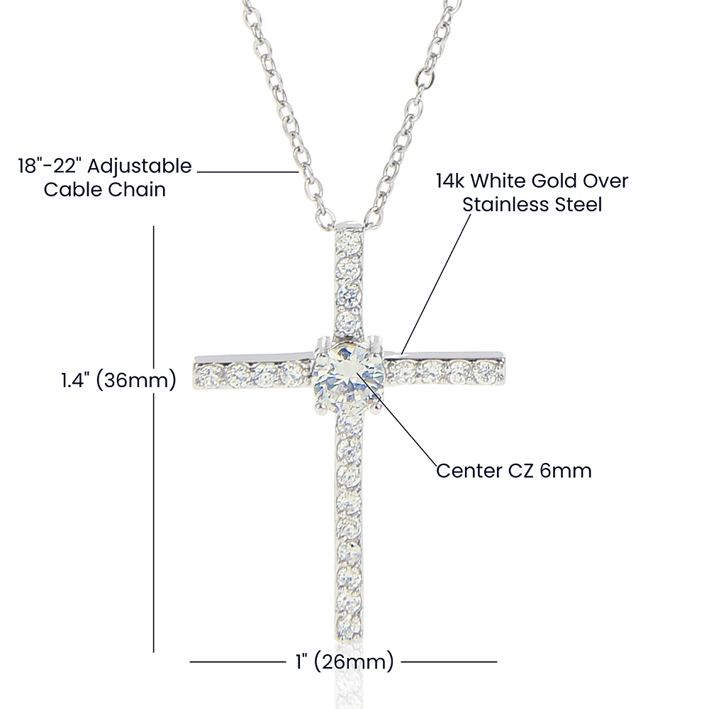 love is kind cz cross pendant necklace
