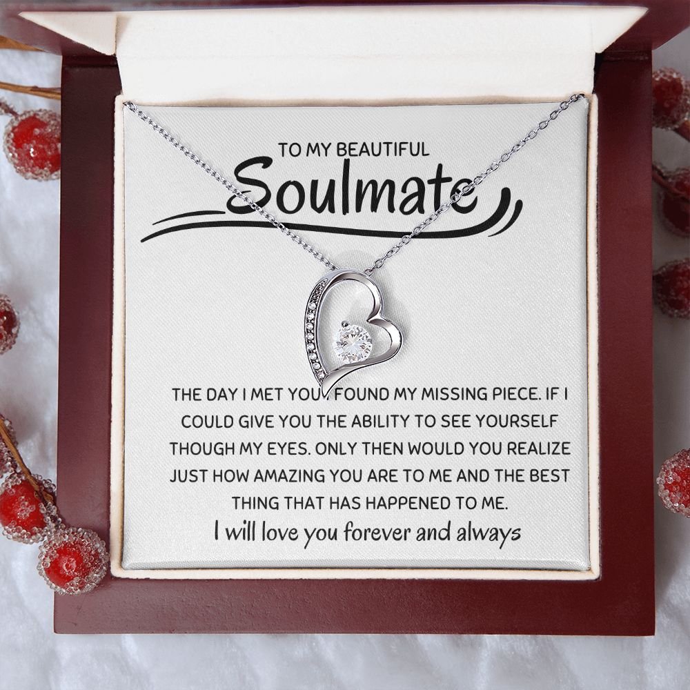 Soulmate  Forever Love Necklace Girlfriend Necklace, Wife Christmas Gift, Necklace for Girlfriend, Anniversary Gift for Her