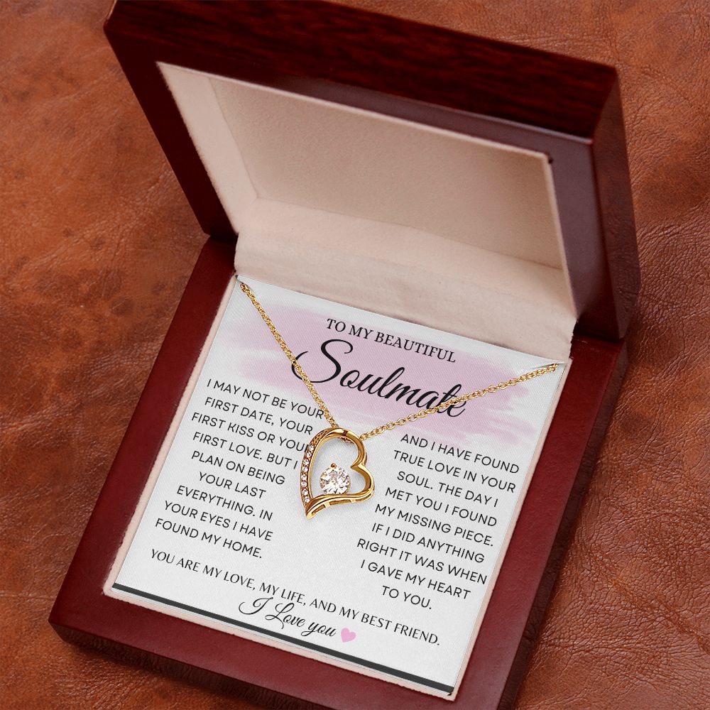 Soulmate Forever Love Necklace, Girlfriend Necklace, Wife Christmas Gift, Necklace for Girlfriend, Anniversary Gift for Her