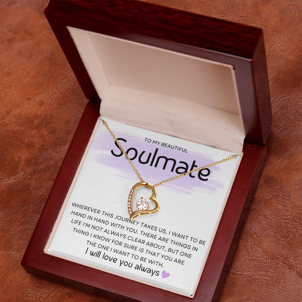 Soulmate ~ Forever Love Necklace ~White Gold Finish