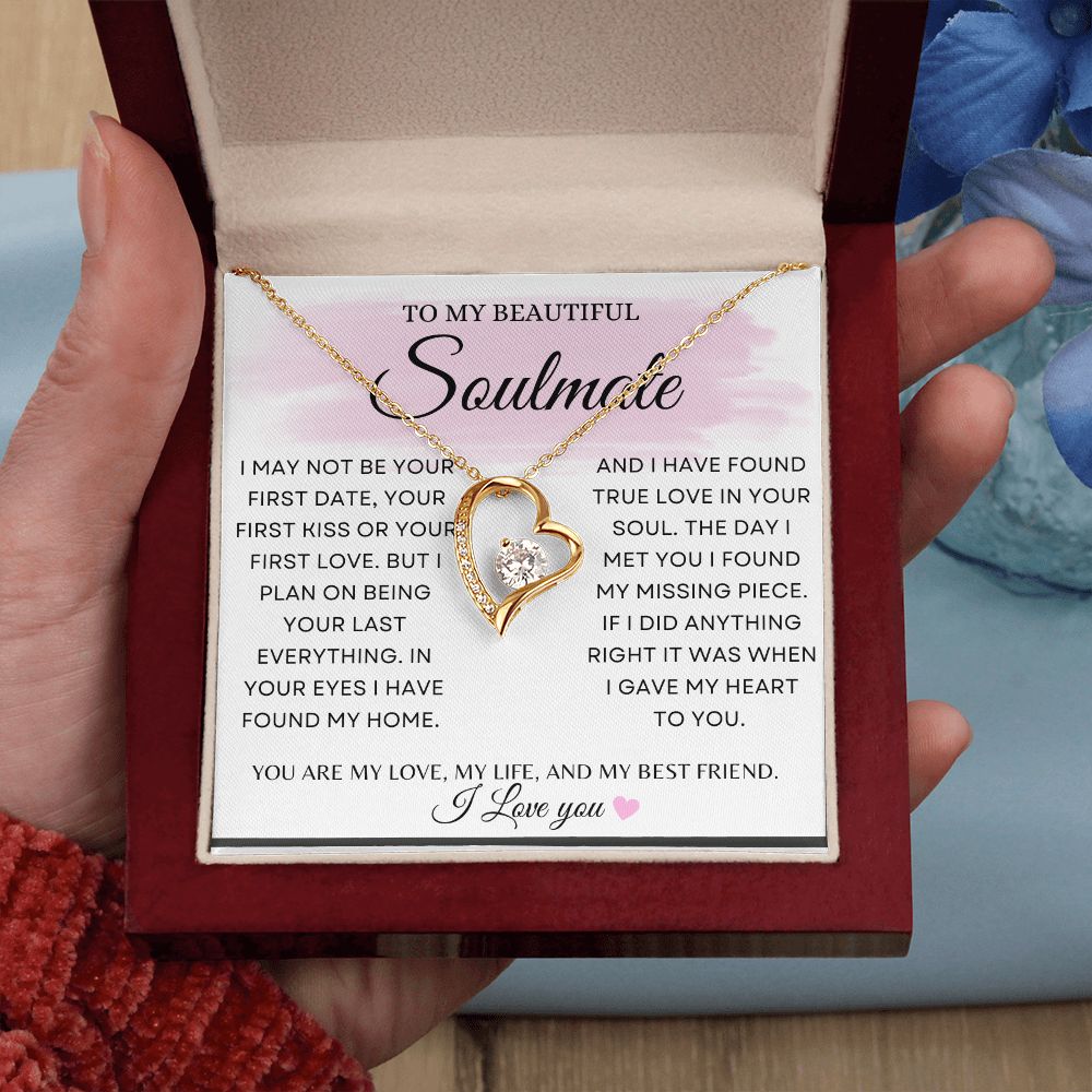 Soulmate Forever Love Necklace, Girlfriend Necklace, Wife Christmas Gift, Necklace for Girlfriend, Anniversary Gift for Her