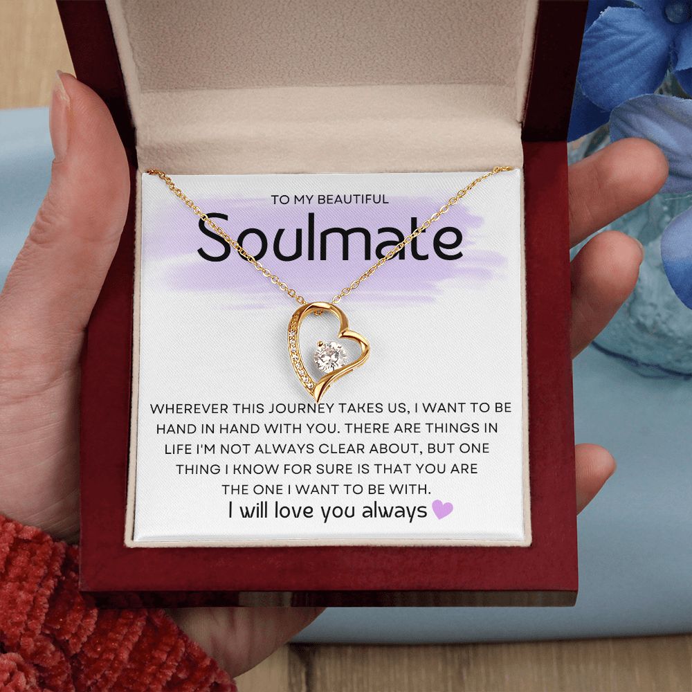 Soulmate ~ Forever Love Necklace ~White Gold Finish