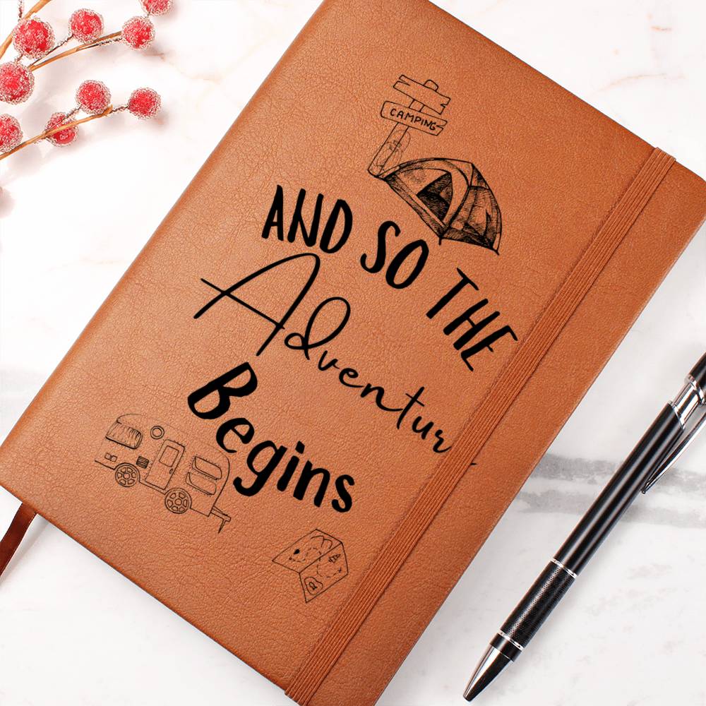 And so the  Campnig Adventure Begins Journal Notebook, Birth Month Flower Gift, Personalized Journal Notebook, Custom Journal Notebook, Gift For Her, Mom, Daughter