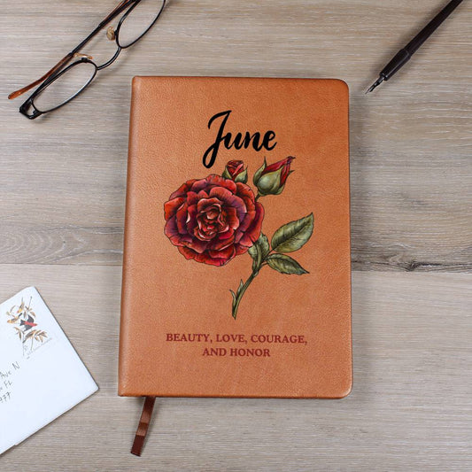 June Birth Flower Journal Notebook, Birth Month Flower Gift, Personalized Journal Notebook, Custom Journal Notebook, Gift For Her, Mom, Daughter