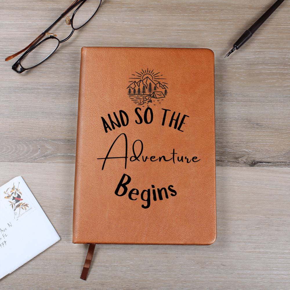 Adventure Begins Journal Notebook, Custom Journal Notebook, Gift For Her, Mom, Daughter