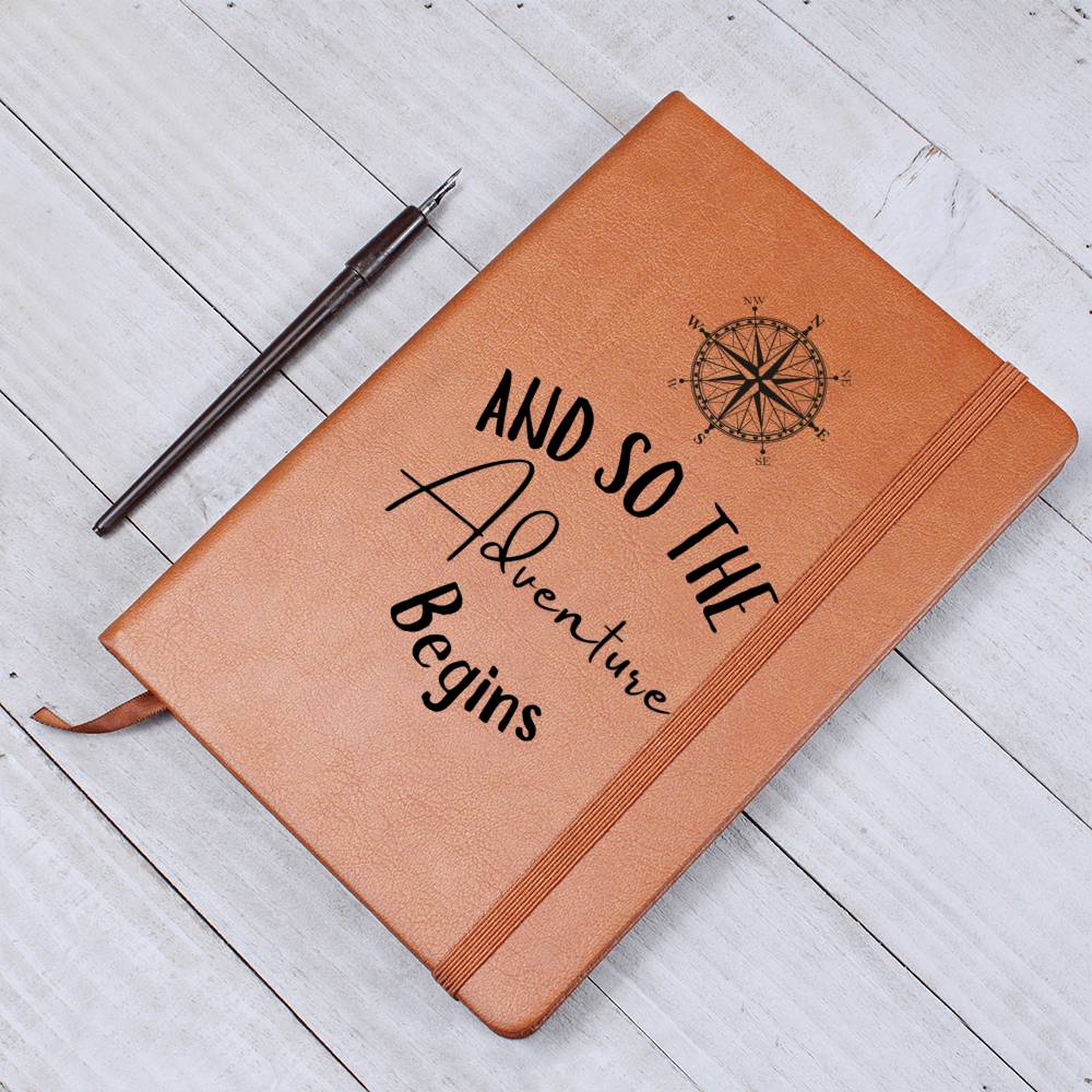 The Adventure Begins Compass Journal Notebook, Gift For Her, Mom, Daughter