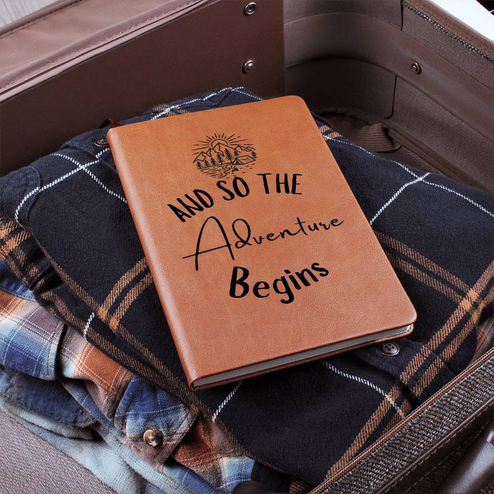 Adventure Begins Journal Notebook, Custom Journal Notebook, Gift For Her, Mom, Daughter