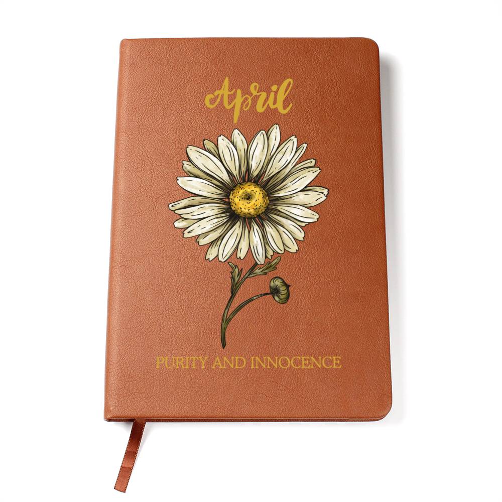 April Birth Flower Journal Notebook, Birth Month Flower Gift, Personalized Journal Notebook, Custom Journal Notebook, Gift For Her, Mom, Daughter