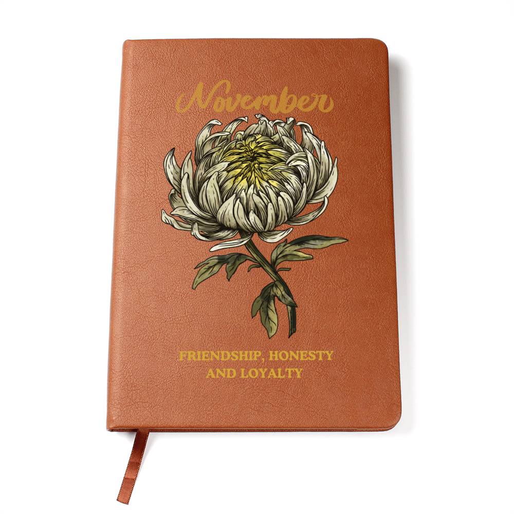 November Birth Flower Journal Notebook, Birth Month Flower Gift, Personalized Journal Notebook, Custom Journal Notebook, Gift For Her, Mom, Daughter