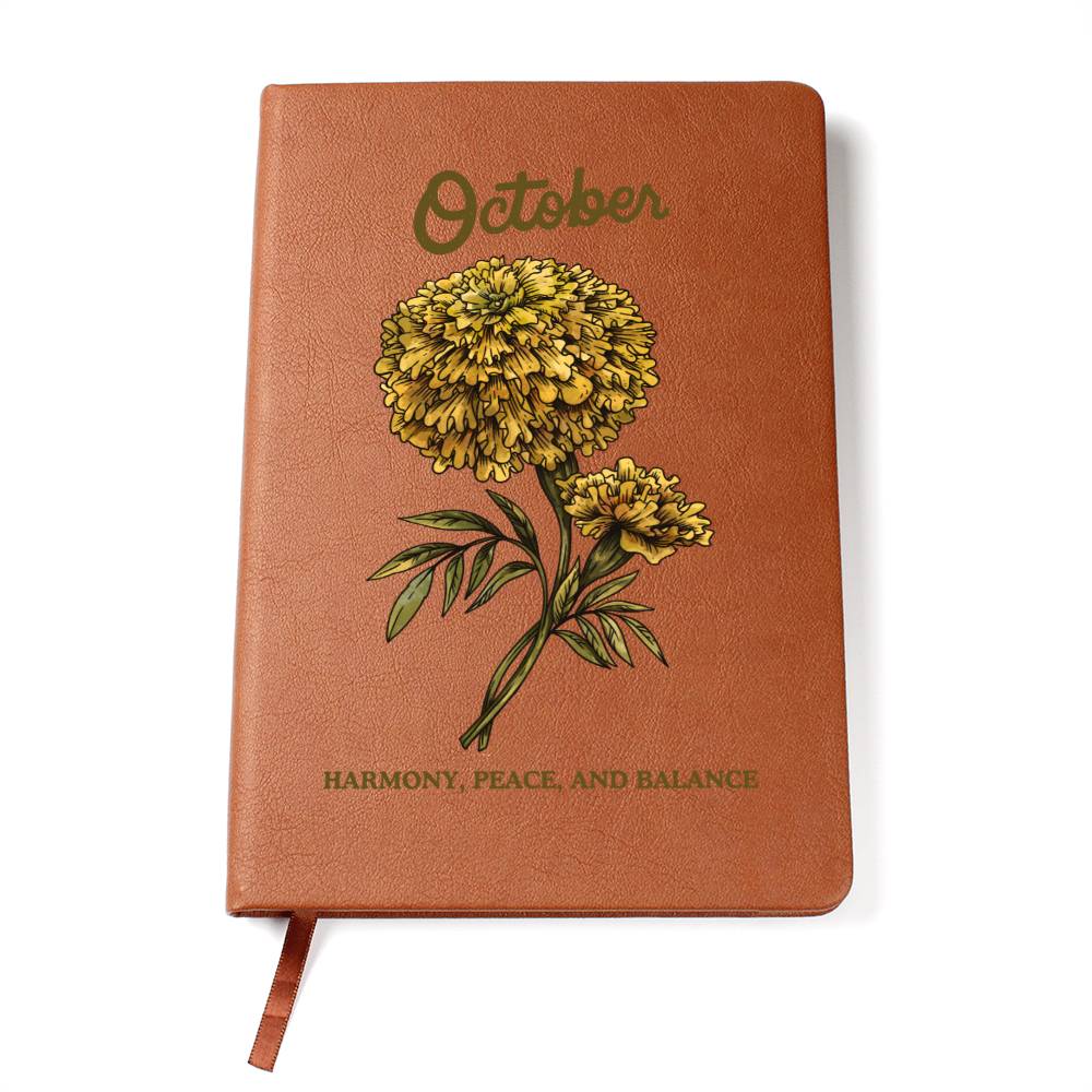 October Birth Flower Journal Notebook, Birth Month Flower Gift, Personalized Journal Notebook, Custom Journal Notebook, Gift For Her, Mom, Daughter
