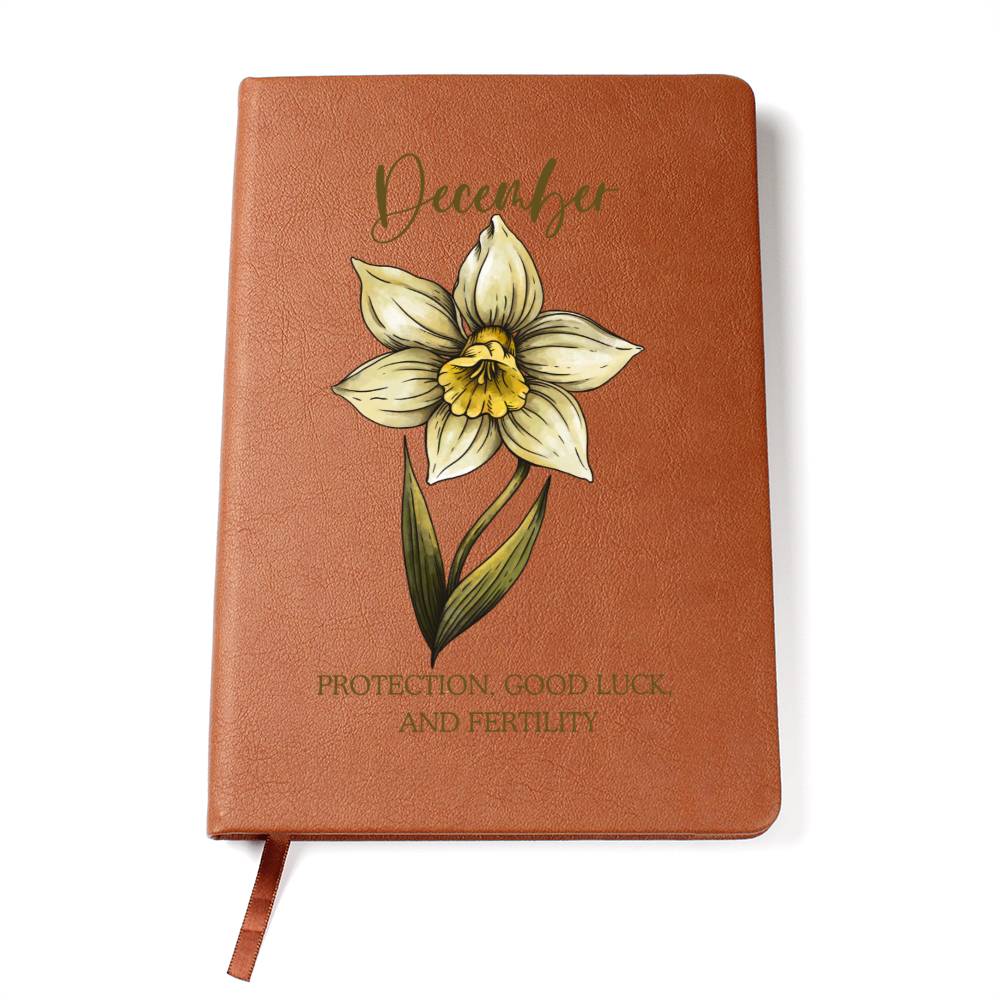 December Birth Flower Journal Notebook, Birth Month Flower Gift, Personalized Journal Notebook, Custom Journal Notebook, Gift For Her, Mom, Daughter