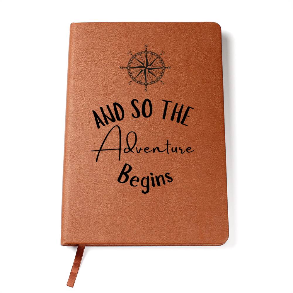 The Adventure Begins Compass Journal Notebook, Gift For Her, Mom, Daughter