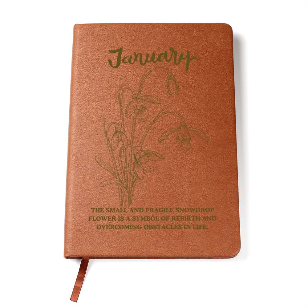 January Birth Flower Journal Notebook, Birth Month Flower Gift, Personalized Journal Notebook, Custom Journal Notebook, Gift For Her, Mom, Daughter