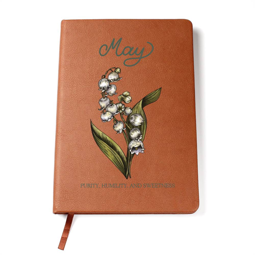 May Birth Flower Journal Notebook, Birth Month Flower Gift, Personalized Journal Notebook, Custom Journal Notebook, Gift For Her, Mom, Daughter