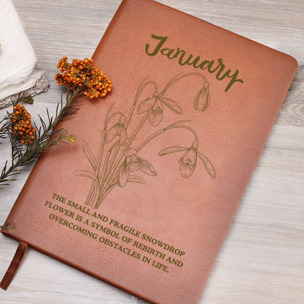 January Birth Flower Journal Notebook, Birth Month Flower Gift, Personalized Journal Notebook, Custom Journal Notebook, Gift For Her, Mom, Daughter