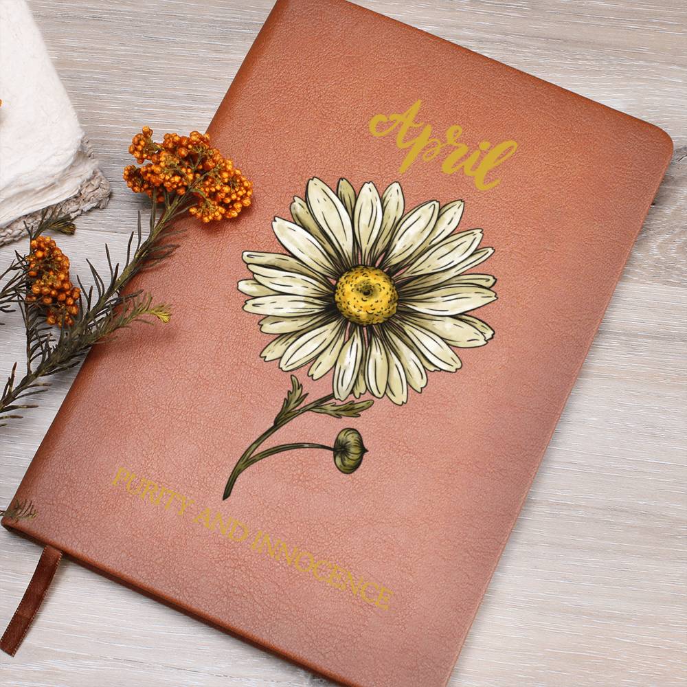 April Birth Flower Journal Notebook, Birth Month Flower Gift, Personalized Journal Notebook, Custom Journal Notebook, Gift For Her, Mom, Daughter