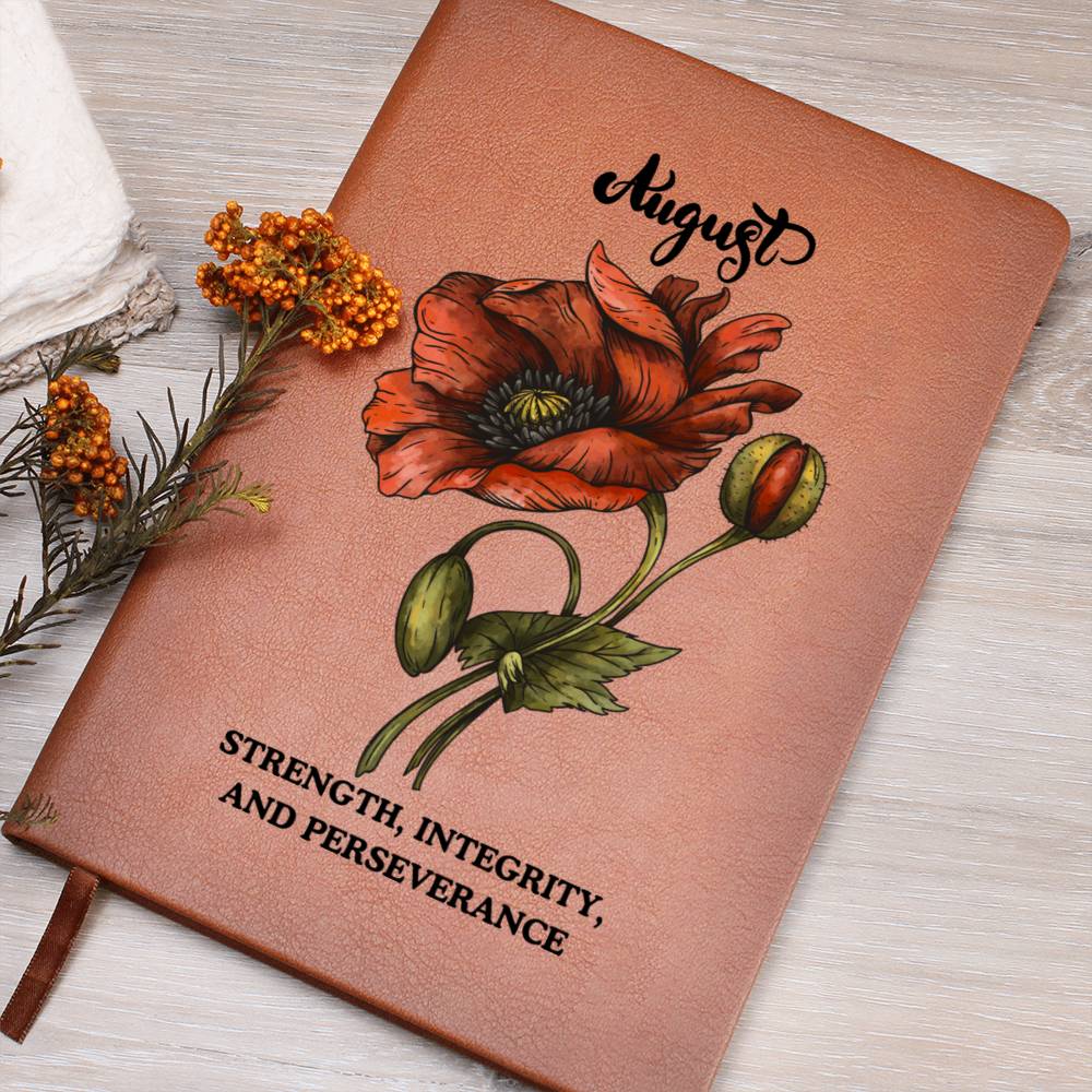 August Birth Flower Journal Notebook, Birth Month Flower Gift, Personalized Journal Notebook, Custom Journal Notebook, Gift For Her, Mom, Daughter