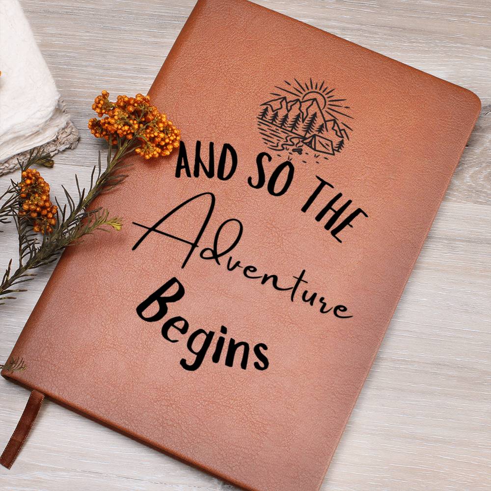 Adventure Begins Journal Notebook, Custom Journal Notebook, Gift For Her, Mom, Daughter