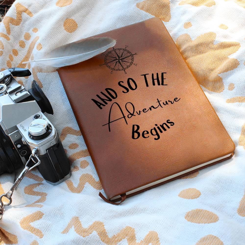 The Adventure Begins Compass Journal Notebook, Gift For Her, Mom, Daughter