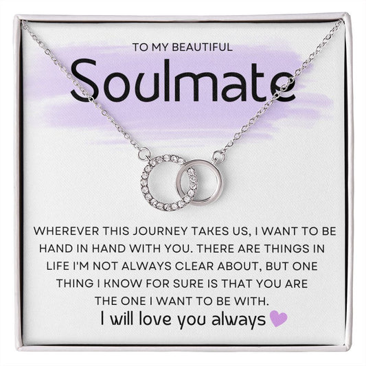 To My Beautiful Soulmate Necklace,Girlfriend Necklace, Wife Christmas Gift, Necklace for Girlfriend, Anniversary Gift for Her