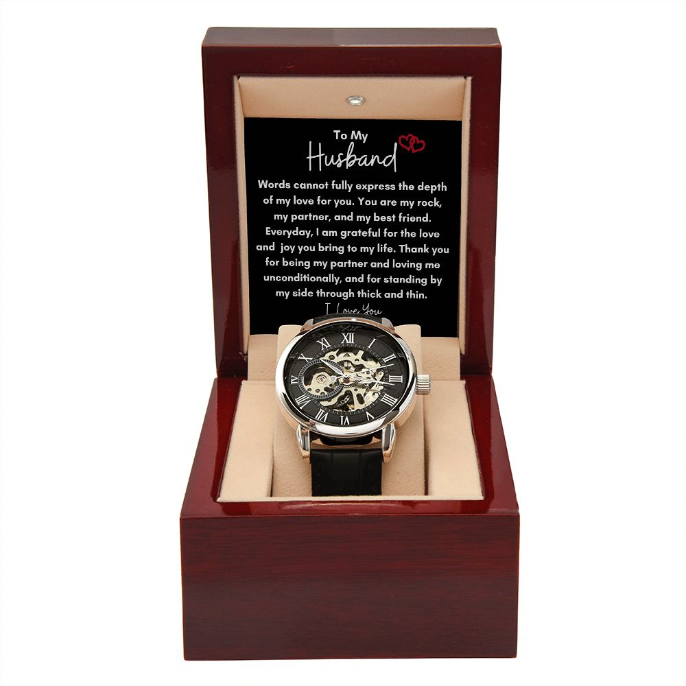 To My Husband Men's Open Work  Watch Gift, Gifts for Him, Gift Ideas