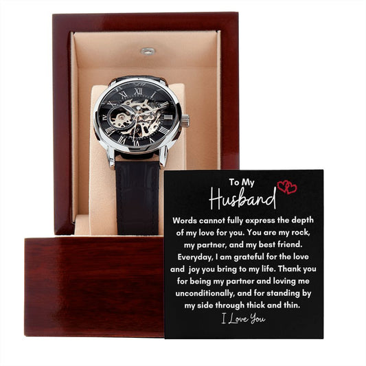 To My Husband Men's Open Work  Watch Gift, Gifts for Him, Gift Ideas