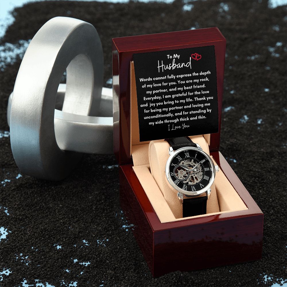 To My Husband Men's Open Work  Watch Gift, Gifts for Him, Gift Ideas