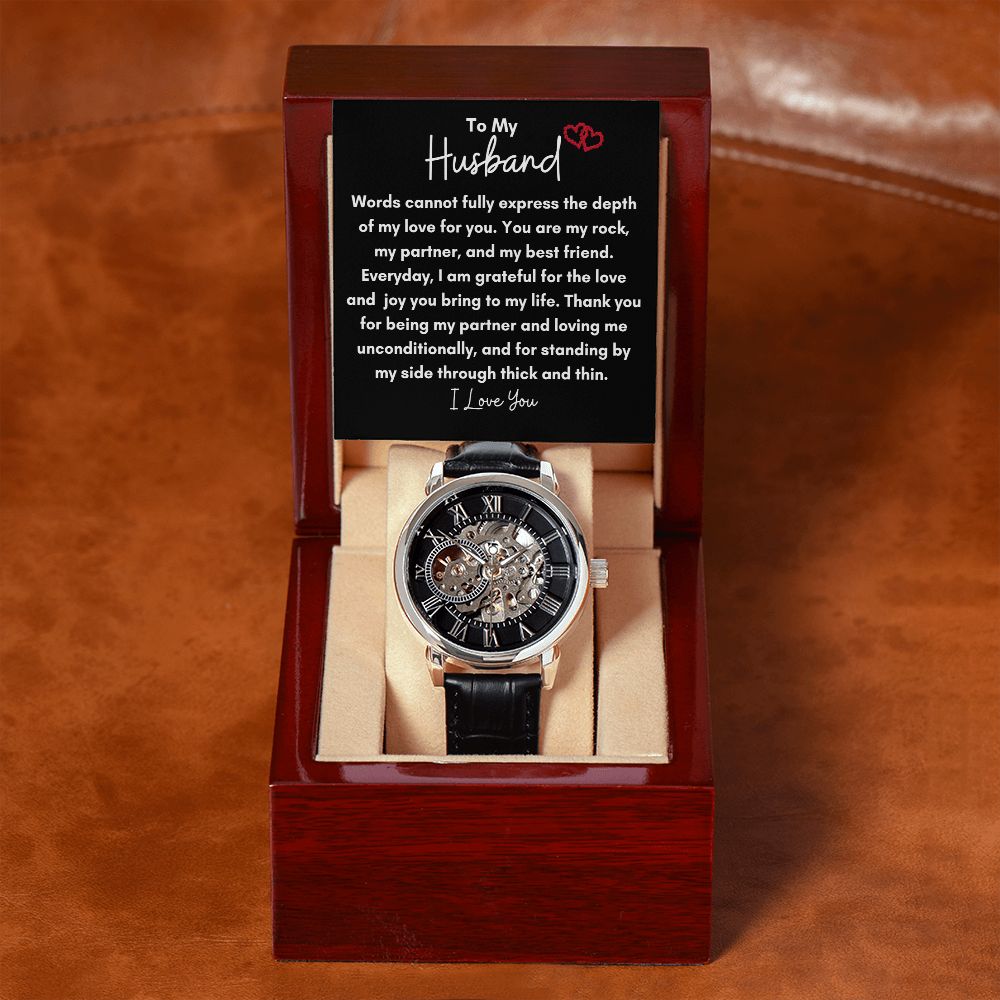 To My Husband Men's Open Work  Watch Gift, Gifts for Him, Gift Ideas