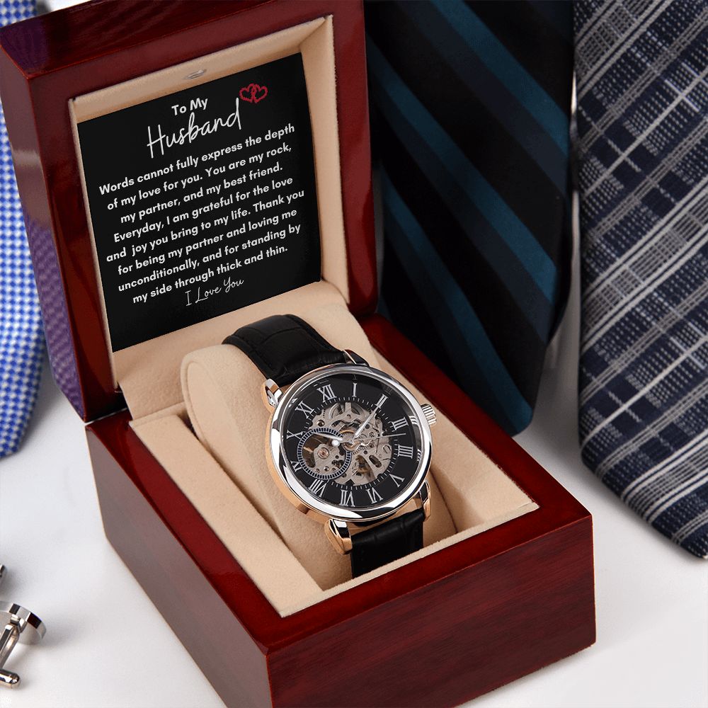 To My Husband Men's Open Work  Watch Gift, Gifts for Him, Gift Ideas