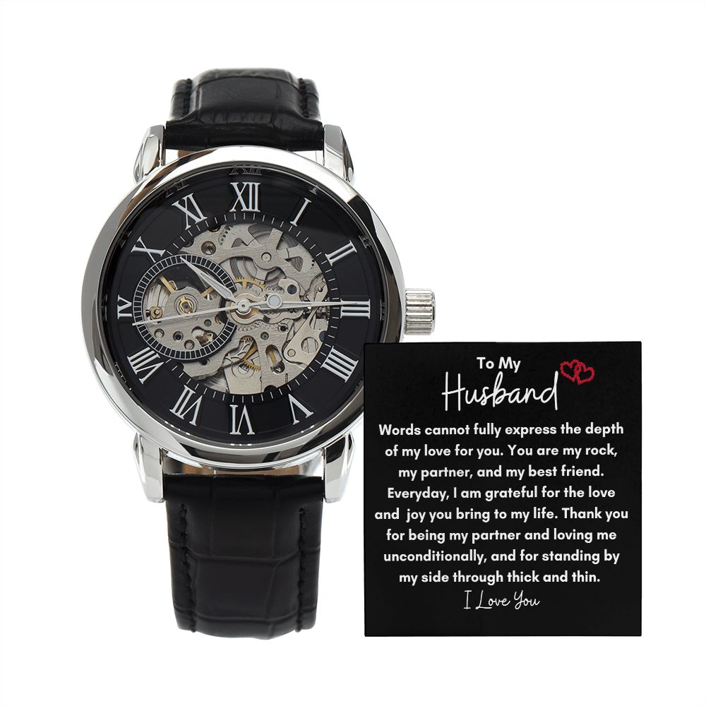 To My Husband Men's Open Work  Watch Gift, Gifts for Him, Gift Ideas