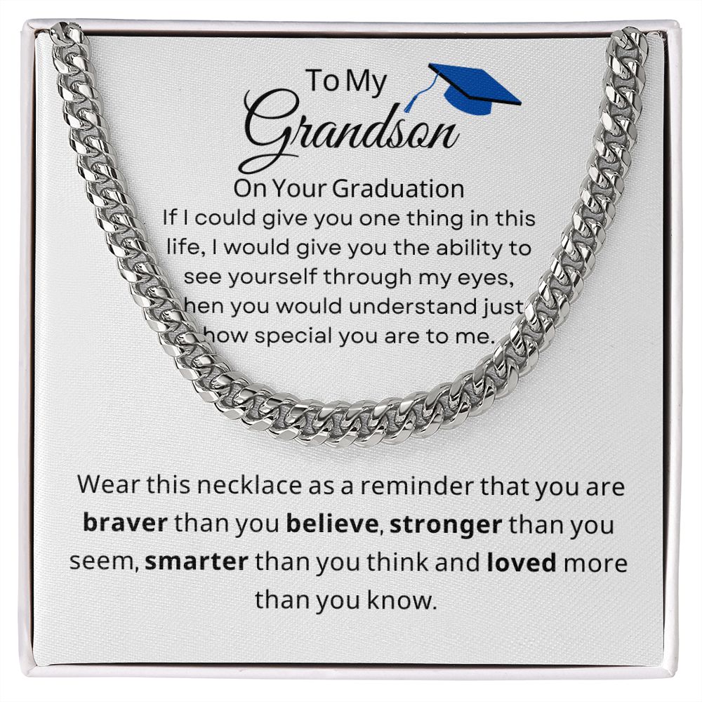 Grandson Necklace, Graduate, Graduation, Men's Jewelry, Ceremony Commencement