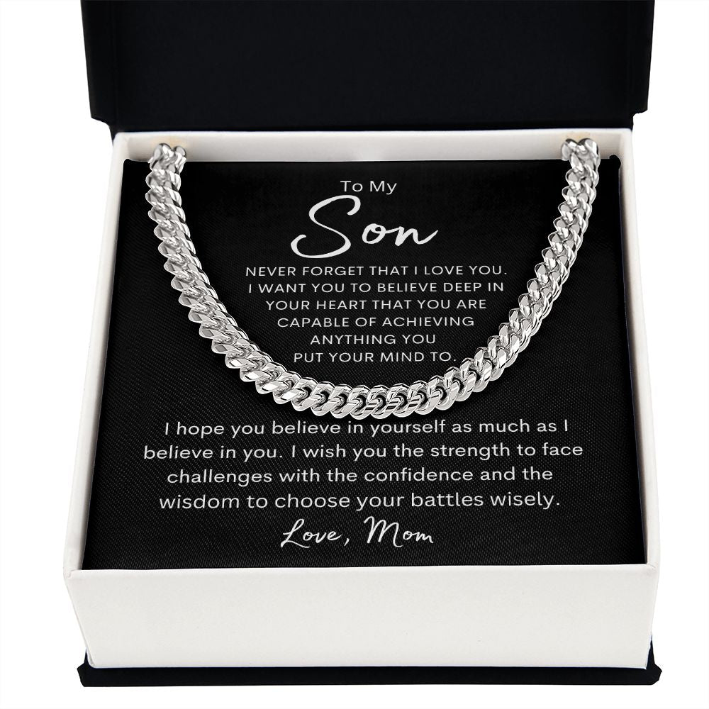 To My Son ~ I Hope ~ Cuban Link Chain