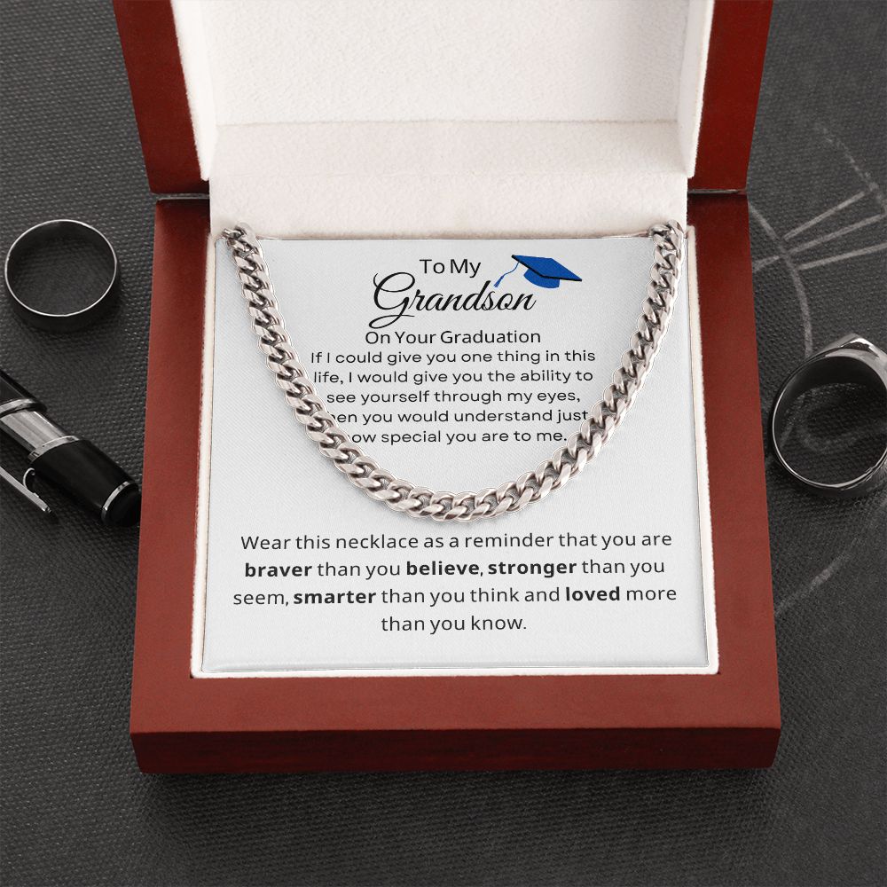 Grandson Necklace, Graduate, Graduation, Men's Jewelry, Ceremony Commencement