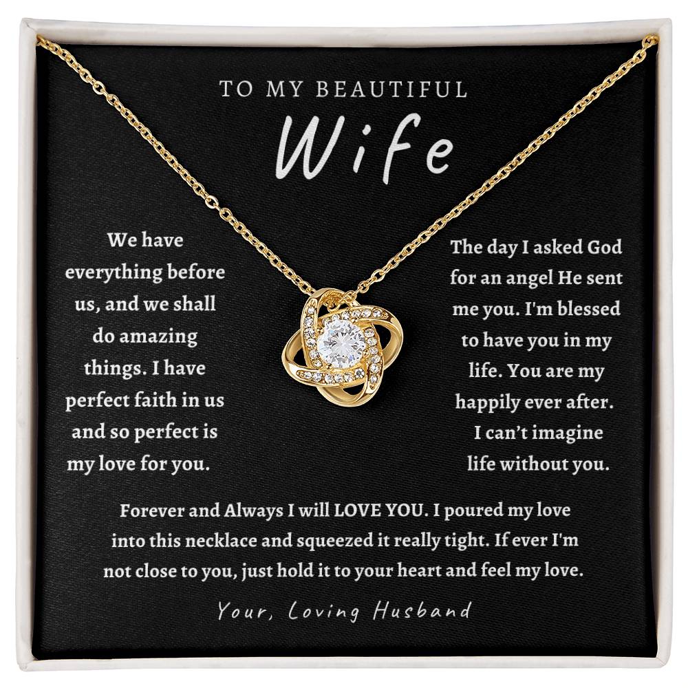 Wife Necklace, Gifts for Her, Birthday, Anniversary Love Knot