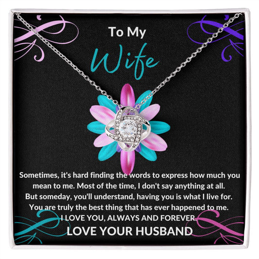Wife necklace anniversary, birthday, love knot gifts