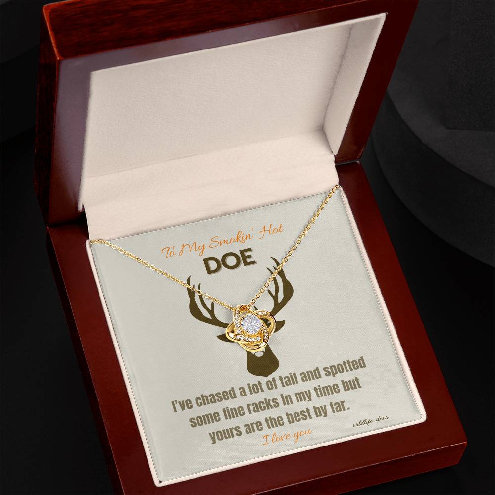 My Smokin' Hot Doe Love Knot Necklace,Girlfriend Necklace, Wife Christmas Gift, Necklace for Girlfriend, Anniversary Gift for Her