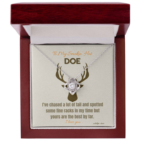My Smokin' Hot Doe Love Knot Necklace,Girlfriend Necklace, Wife Christmas Gift, Necklace for Girlfriend, Anniversary Gift for Her