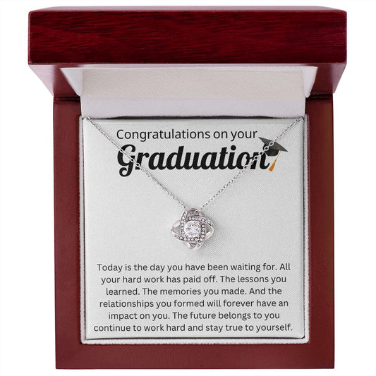 Congratulations on your Graduation Stay True to Yourself ~ 14K White Gold Luxury Necklace
