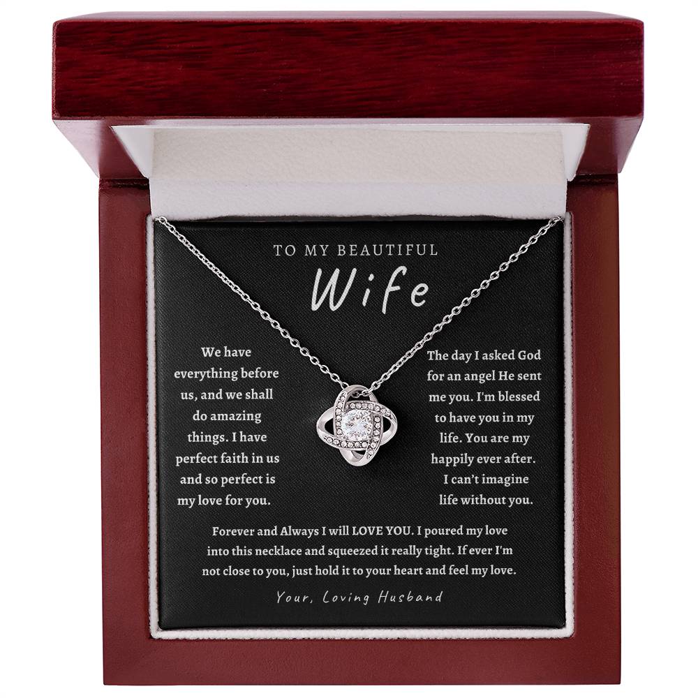 Wife Necklace, Gifts for Her, Birthday, Anniversary Love Knot