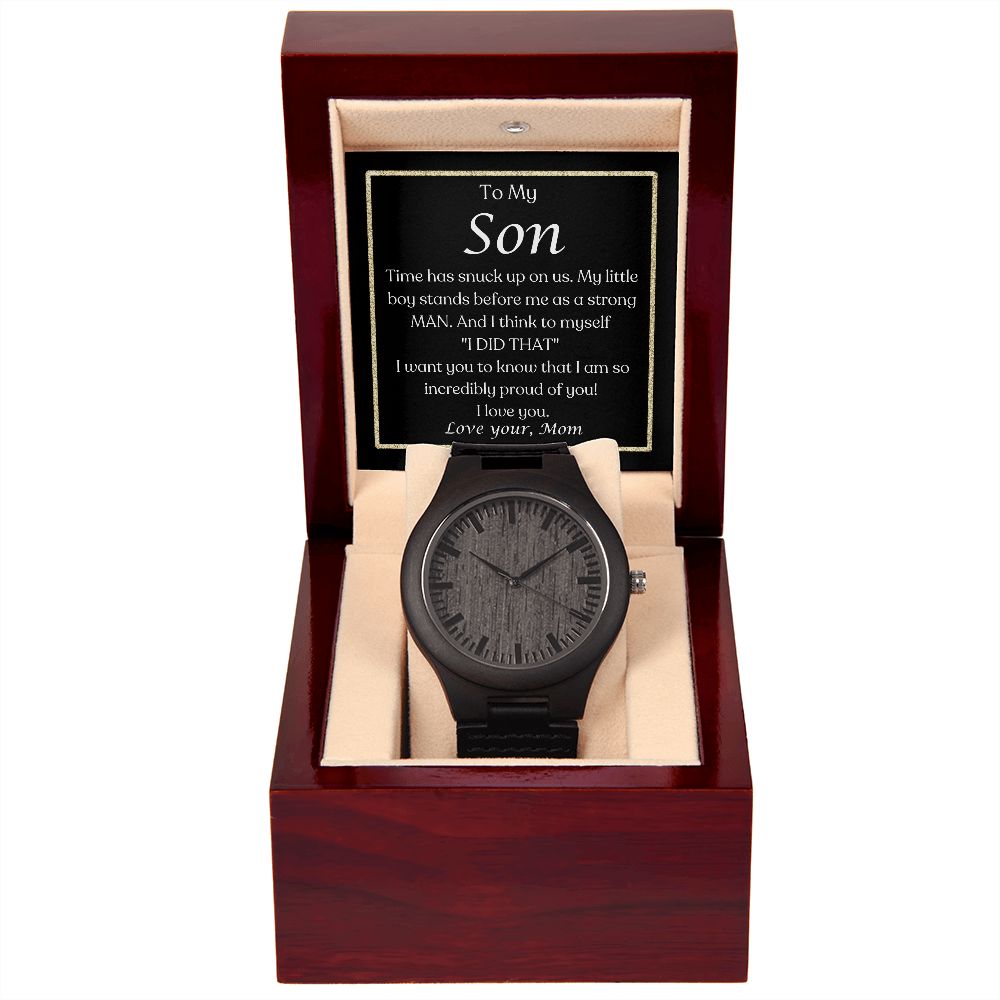 To My Son~ Wooden Watch With box & message card ~Sandalwood