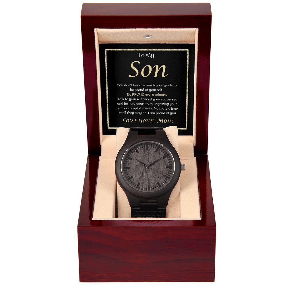 To My Son ~ Love Mom ~ Impressive Wooden Watch