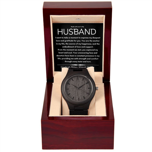 Husband Strength and Comfort Wooden Watch