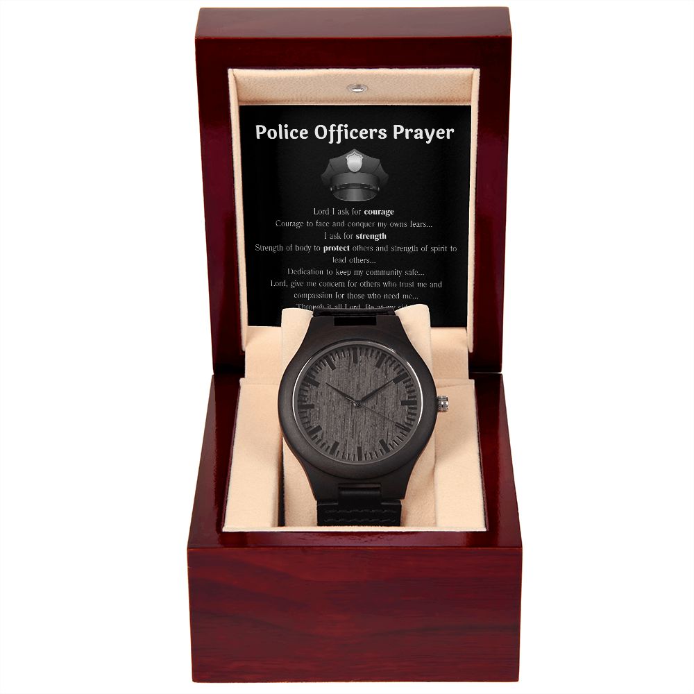 Police Officer's Prayer ~ Wooden Watch Versatile Accesssory Gift