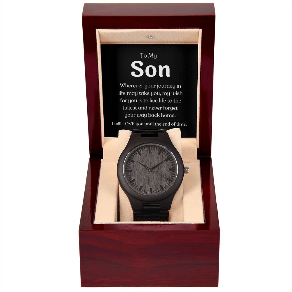To My Son ~Until The End Of Time ~ Keepsake Wooden Watch