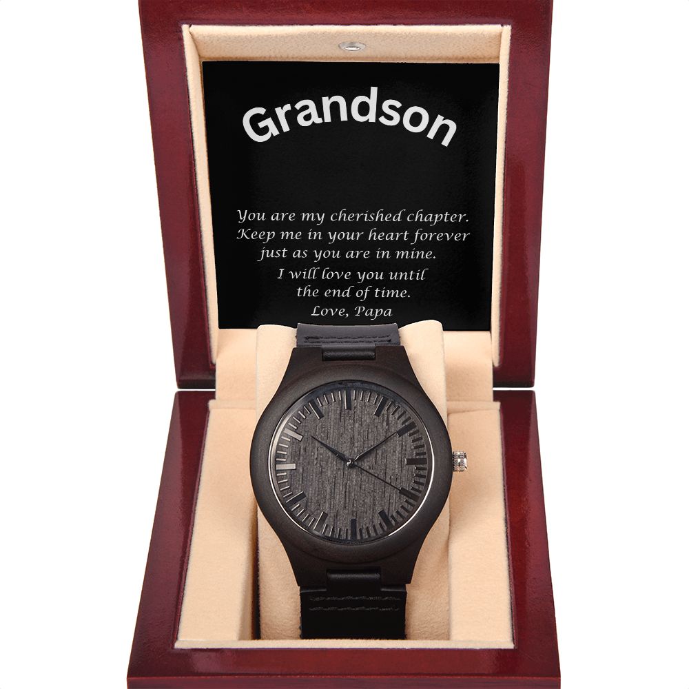 Grandson ~Love Papa ~Wooden Watch