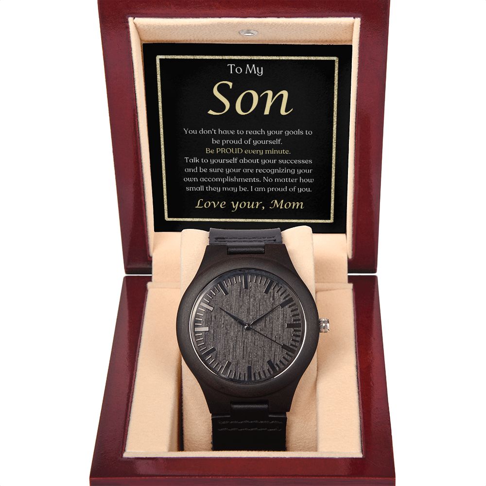 To My Son ~ Love Mom ~ Impressive Wooden Watch