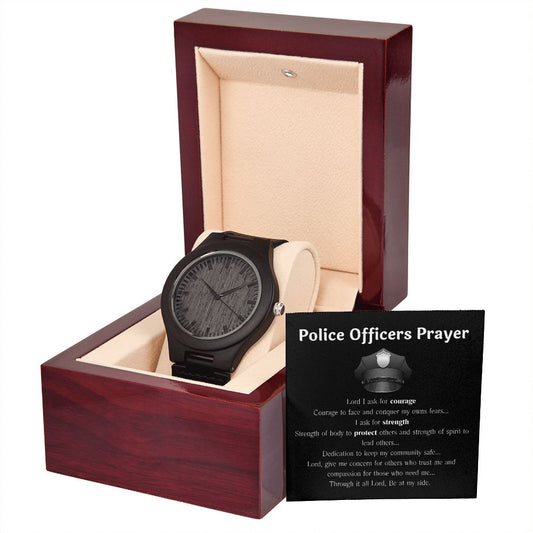 Police Officer's Prayer ~ Wooden Watch Versatile Accesssory Gift
