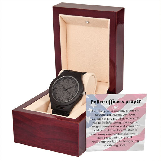 Police Officer's Prayer ~ Wooden Watch Memento