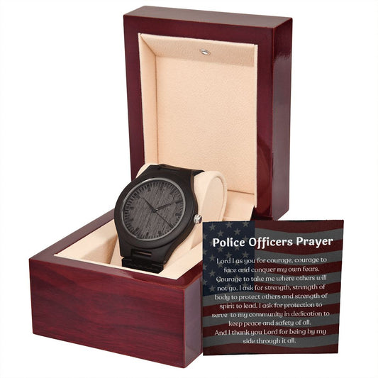 Police Officers Prayer ~Impressive Wooden Watch